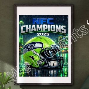 Seattle Seahawks NFC Champions 2025 Poster 16x20 Wall Art Seahawks Poster